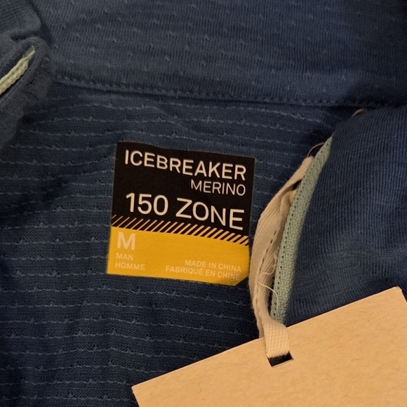 Nwt Icebreaker Men's 150 Zone Long Sleeve Half Zip Blue Haze Size Medium Wool - Picture 11 of 12